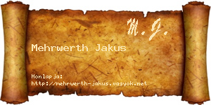 Mehrwerth Jakus névjegykártya